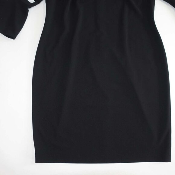 Calvin Klein Women's Shift Dress Size 18W 3/4 Sleeves Black White Bell Sleeves - Picture 2 of 7